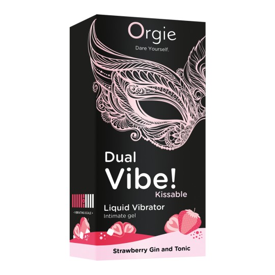 Gel d'excitation Dual Vibe Strawberry Gin Tonic Liquid Vibrator 2